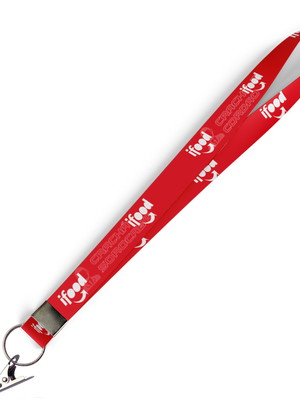 Cordão para crachá ifood c0384p com presilha jacaré