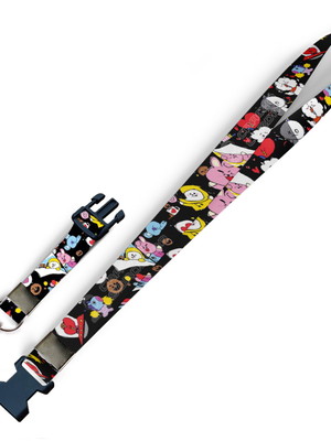 Cordão para crachá bt21 c0382p com fecho bolsa e jacaré