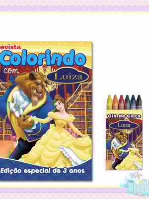 Kit colorir a bela e a fera