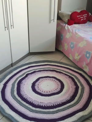 Tapete de crochê 1,20 fio de malha promoção esse da foto