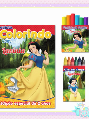 Kit colorir com massinha branca de neve