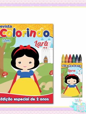Kit colorir branca de neve cute