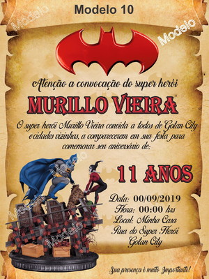 50 convite aniversario batman - convite 15 anos - promoção!!