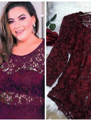 Body plus size na renda