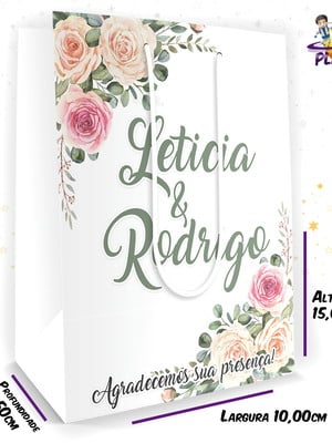 Sacolinha pequena lembrancinha casamento
