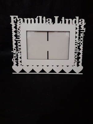 Porta retrato família em mdf branco mod.2