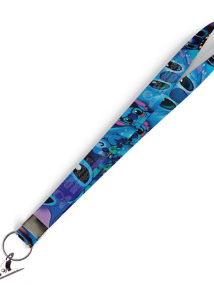 Cordão para crachá stitch c0363p com presilha jacaré