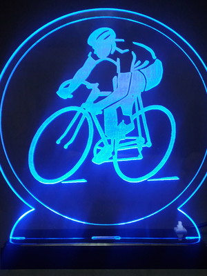 Luminária decorativa acrílico com led ciclista