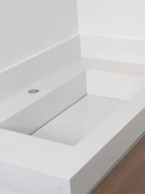 Lavatório marmore branco prime 70x40