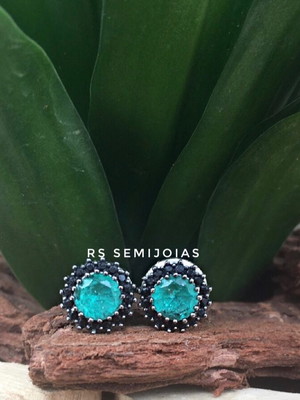 Brinco sol esmeralda colombiana sj ouro negro