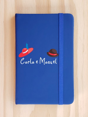 Caderno pequeno c/ elástico -personalizado colorido