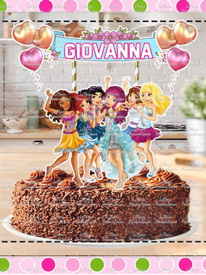 Topo de bolo lego friends
