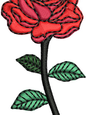 Patch termocolante rosa vermelha - 3,5x7cm - 51333.