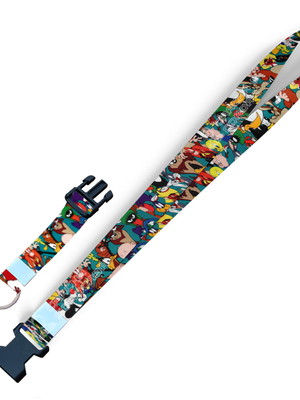 Cordão looney tunes c0154p com fecho bolsa e argola