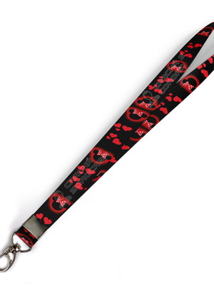 Cordão para crachá minnie c0146p com presilha mosquetão
