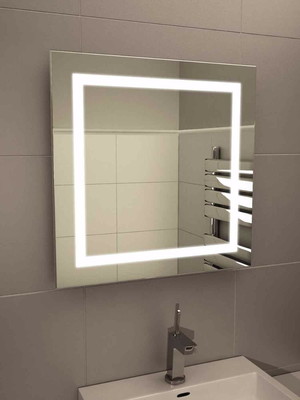 Espelho quadrado led com iluminação - 60cm x 60cm