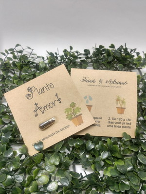 Sementes na cápsula com cartão personalizado 30 unidades