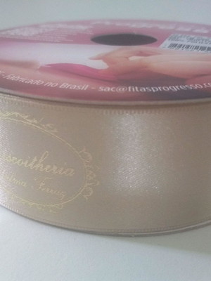 Rolo 50 mt fita de cetim personalizada com a sua marca -38mm