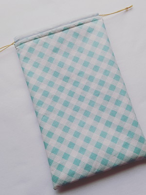 Saco impermeável para roupas 18x30 - xadrez azul