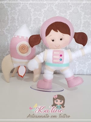 Kit astronauta menina - bonecos em feltro