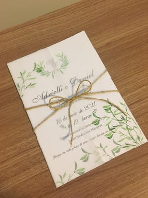 Convite de casamento papel vegetal