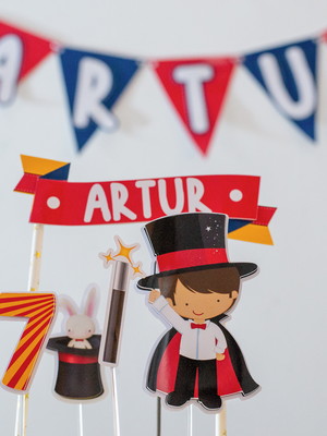 Kit básico festa em casa aniversário tema mágica