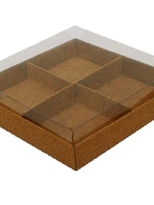 Caixa para 4 brownies kraft