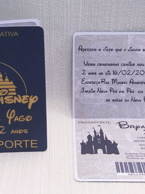 Convite passaporte infantil