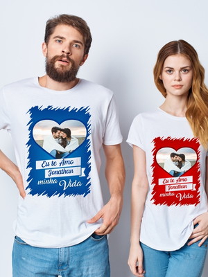 Kit camiseta casal eu te amo minha vida
