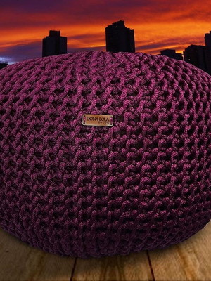 Puff maxi tricot 40x40cm corda náutica - diversas cores