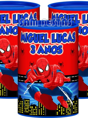 Cofrinho homem aranha personalizado