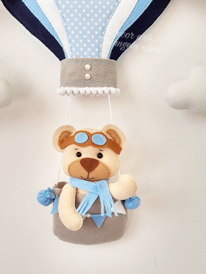 Enfeite de porta balão - urso aviador