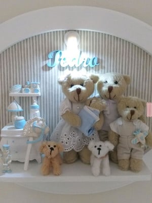 Quadro família urso com led