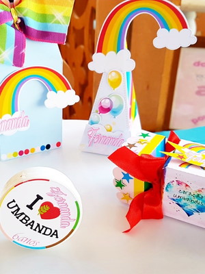 Kit personalizados arco-irís umbanda - 50 itens