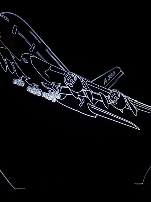 Luminaria decorativa acrilico - avião a-380