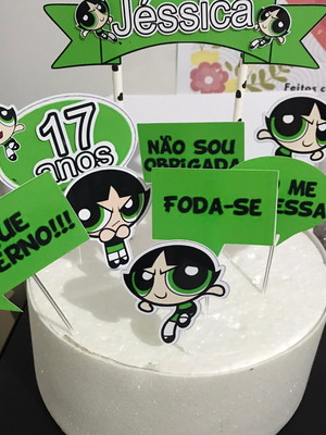 Topo de bolo docinho super poderosa frete grátis