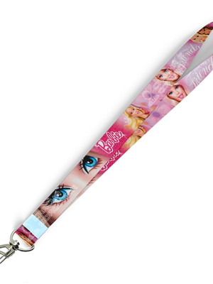Cordão para crachá barbie c0094p com presilha mosquetão