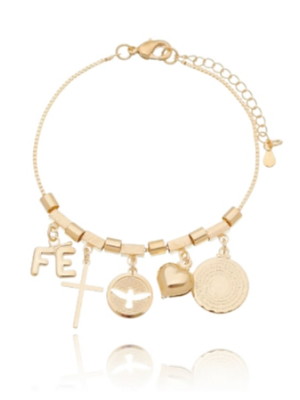Pulseira religiosa- semijoia banhada ouro 18k