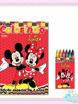Kit colorir mickey e minnie