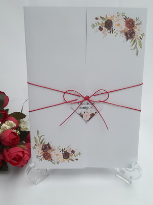 Convite de casamento marsala (promoção)