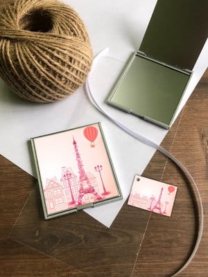 Espelho de bolsa paris personalizado