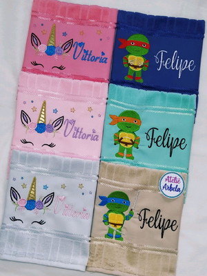 Toalha de mão infantil personalizada