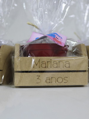 Kit cultivo caixote 6mm com gravação - tema porquinha feliz