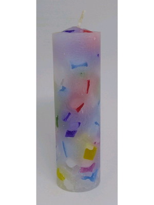 Kit com 3 mini velas flocada dos sete raios