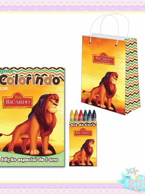 Kit colorir com sacolinha o rei leão
