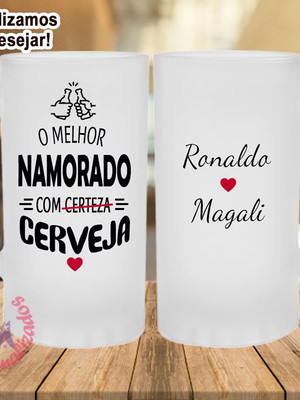 Caneca de vidro chopp personalizada