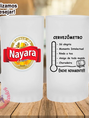 Caneca de vidro chopp personalizada