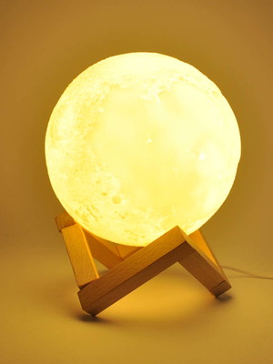 Luminária lua cheia muda de cor 3d 15 cm