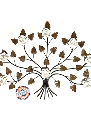 Quadro de ferro artesanal para parede rustica arranjo flores