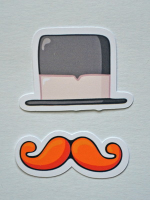Aplique tubete cartola + bigode bita